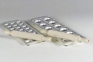 Imperia Stampo per Dolci Ravioli in Alluminio 12 Posti con Mattarello colore Argento - Raviolamp 310