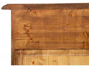 Credenza Country in legno massello di tiglio finitura noce L197xPR50xH91 cm. Made in Italy