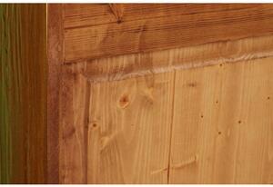 Credenza Country in legno massello di tiglio finitura noce L197xPR50xH91 cm. Made in Italy