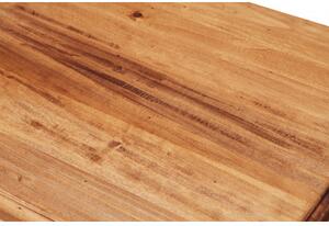 Comodino Country in legno massello di tiglio struttura bianca piano finitura naturale L46xPR36xH70 cm. Made in Italy