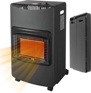 White Stufa a Gas per Bombola GPL Infrarossi Portatile Potenza 4,2 kW con Ruote - CHEDA201 (Bombola non inclusa)
