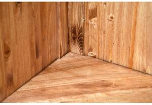 Angoliera Country in legno massello di tiglio finitura naturale L50xPR50xH184 cm. Made in Italy