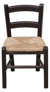 Sedia baby in legno massello di faggio finitura nero laccato con seduta in paglia L30xPR29xH50 cm. Made in Italy