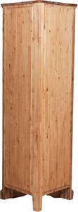 Angoliera Country in legno massello di tiglio finitura naturale L50xPR50xH184 cm. Made in Italy
