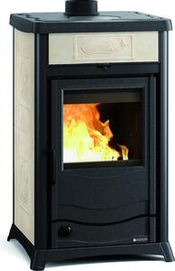 La Nordica-Extraflame Stufa a Legna Idro Termostufa in Acciaio e Ghisa Potenza 11.1 kW Volume Riscaldabile 318 m3 colore Panna - 7117280 Termorosse