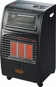 Vinco Stufa a Gas Ventilata per Bombola GPL + Elettrico Infrarossi Portatile Potenza 4.2 kW colore Nero - 71402