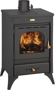 GODINO Stufa a Legna in Acciaio e Ghisa Potenza 9,5 kW Volume Riscaldabile 220 m3 colore Nero Opaco - Kir