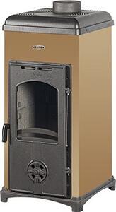 K-Line Stufa a Legna in Acciaio e Ghisa Potenza 6,3 kW Volume Riscaldabile 185 m3 colore Beige - K-Line K2