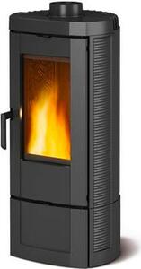 La Nordica-Extraflame Stufa a Legna Ventilata 6.2 kW Volume riscaldante 177 m3 Rivestimento in Ghisa Smaltata colore Antracite - 7119301 Candy 4.0