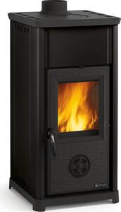 La Nordica-Extraflame Stufa a Legna in Ghisa 6.6 Kw Volume 189 m3 Vetro ceramico Rivestimento Acciaio Porcellanato Colore Nero - Tea