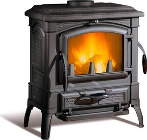 La Nordica-Extraflame Stufa a Legna in Ghisa Smaltata 7,3 kW Volume 209 m3 Profondit 45 cm colore Nero - 7119002 ISETTA EVO 4.0