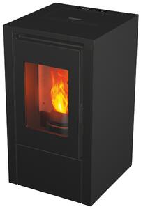 DecHome Stufa a Pellet 6,2 Kw Ventilata Capacit Serbatoio 11 Kg Volume Riscaldabile 145 m3 colore Nero Little 6 - Little-KEB6N
