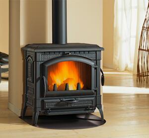La Nordica-Extraflame Stufa a Legna in Ghisa 12 Kw Volume 338 m3 Vetro ceramico Rivestimento Ghisa Smaltata Colore Antracite - Isotta Evo