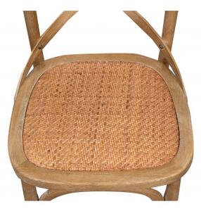Sedia Thonet in massello di frassino e seduta rattan finitura legno invecchiato 48x52x88 cm