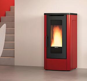 La Nordica-Extraflame Stufa a Pellet Ventilata 10 kW Capacit Serbatoio 27 Kg Volume Riscaldabile 287 m3 colore Bordeaux - 1287400 DAHIANA 5.0