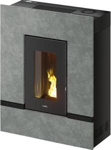 Cadel Stufa a Pellet Canalizzata 13,7 kW Capacit Serbatoio 23 Kg Volume Riscaldabile 390 m3 con WiFI colore Pietra Serpetino - 7023095 MITHOS Plus