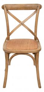 Sedia Thonet in massello di frassino e seduta rattan finitura legno invecchiato 48x52x88 cm