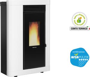 La Nordica-Extraflame Stufa a Pellet Canalizzata Potenza 8 kW Capacit Serbatoio 14 Kg Volume Riscaldabile 230 mc colore Bianco - 193530 Annabella 
