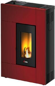 Cadel Stufa a Pellet Ventilata a Camera Stagna 5,1 kW Capacit Serbatoio 12 Kg Volume Riscaldabile 146 m3 colore Metallo Rosso Bordeaux - 7025107 S