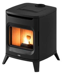 Cadel Stufa a Pellet Ventilata a Camera Stagna 6 kW Capacit Serbatoio 10 Kg Volume Riscaldabile 168 m3 colore Ghisa Nero - 7023038 HUBLOT 6 Up Twin