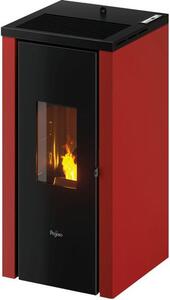 Pegaso Stufa a Pellet Ventilata 7 kW Capacit Serbatoio 15 Kg Volume Riscaldabile 168 m3 colore Rosso - 702031 Vera 7.0