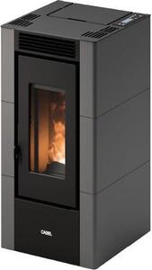 Cadel Stufa a Pellet Ventilata a Camera Stagna 5.5 kW Capacit Serbatoio 11 Kg Volume Riscaldabile 154 m3 colore Metallo Antracite - 7025099 CRISTA