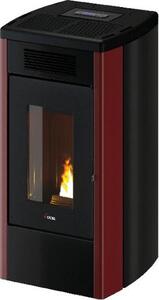 Cadel Stufa a Pellet Ventilata 12 kW Capacit Serbatoio 23 kg Volume Riscaldabile 342 m3 Wi-Fi colore Metallo Rosso Bordeaux - 7023116 ATENA Plus 1