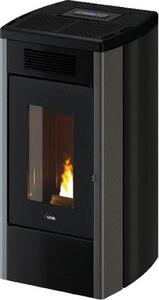 Cadel Stufa a Pellet Ventilata 13.7 kW Capacit Serbatoio 23 kg Volume Riscaldabile 399 m3 colore Metallo Titanio - 7023123 ATENA Plus 14 T2