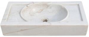 Lavandino in marmo bianco L69xPR35xH12 cm