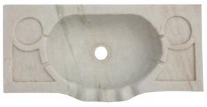 Lavandino smerlato in marmo bianco L60xPR30xH14 cm