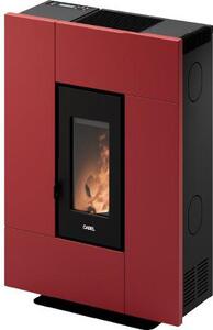Cadel Stufa a Pellet Ventilata a Camera Stagna 6,9 kW Capacit Serbatoio 12 Kg Volume Riscaldabile 197 m3 colore Metallo Rosso Bordeaux - 7025075 G