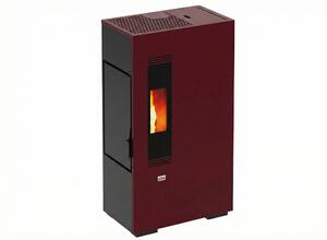 Queen Stufa a Pellet Ventilata Slim 5,5 kW Capacit Serbatoio 10 Kg Volume Riscaldabile 135 m3 colore Bordeaux - Slim 5