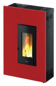 Pegaso Stufa a Pellet Ventilata Slim 5,1 kW Capacit Serbatoio 12 Kg Volume Riscaldabile 146 m3 Classe A+ colore Metallo Rosso Bordeaux - 7025145 M