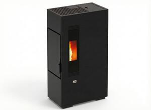 Queen Stufa a Pellet Ventilata Slim 5,5 kW Capacit Serbatoio 10 Kg Volume Riscaldabile 135 m3 colore Nero - Slim 5