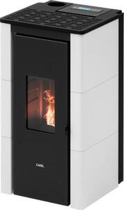 Cadel Stufa a Pellet Ventilata a Camera Stagna 7 kW Capacit Serbatoio 12 Kg Volume Riscaldabile 200 m3 colore Metallo Bianco - 7025039 CRISTAL 7 U