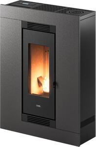Cadel Stufa a Pellet Ventilata a Camera Stagna 8,5 kW Capacit Serbatoio 15 Kg Volume Riscaldabile 238 m3 con WiFi colore Titanio - 7023042 Luce Pl