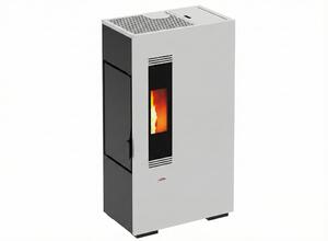Queen Stufa a Pellet Ventilata Slim 5,5 kW Capacit Serbatoio 10 Kg Volume Riscaldabile 135 m3 colore Bianco - Slim 5