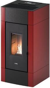 Cadel Stufa a Pellet Ventilata a Camera Stagna 8,5 kW Capacit Serbatoio 17 Kg Volume Riscaldabile 238 m3 colore Metallo Rosso Bordeaux - 7025034 C