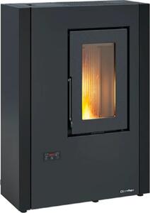 La Nordica-Extraflame Stufa a Pellet Ventilata Slim 7 kW Capacit Serbatoio 10 Kg Volume Riscaldabile 201 m3 colore Nero - 1294902 Luisella 5.0 Maxi