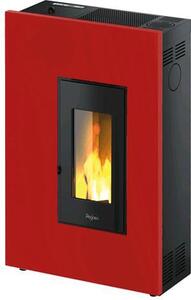 Pegaso Stufa a Pellet Ventilata Slim 5.2 kW Capacit Serbatoio 12 kg Volume Riscaldabile 125 m3 colore Rosso - 7020034 Madison 5