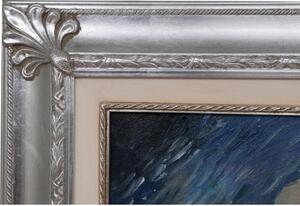 Dipinto a mano olio su tela con cornice in legno finitura foglia argento VAN GOGH - AUTORITRATTO 70