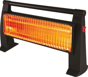 Vinco Stufa Elettrica al Quarzo da Pavimento Potenza 1200 Watt Doppio Elemento Riscaldante + Dotazioni colore Nero - 70149