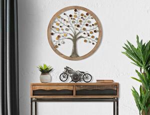 Pannello rotondo con cornice in legno e decorazioni in metallo Forme geometriche � 61X1,8 cm peso 1,60 kg multicolore metallo