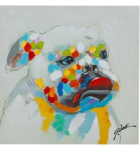 Quadro olio su tela dipinto a mano bulldog