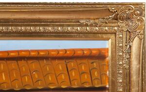 Dipinto a mano olio su tela con cornice in legno finitura foglia oro