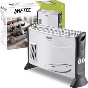 Imetec Stufa Elettrica Potenza termica 2000 watt con Termostato regolabile colore Silver - TH1-100 Eco Rapid