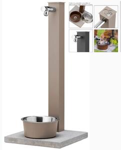 Fontana con doppio Rubinetto con Vaschetta, Abbeveratoio e Base Belfer PET Dimensioni 30x28x110 cm - peso 6,5 kg design, colore Antracite