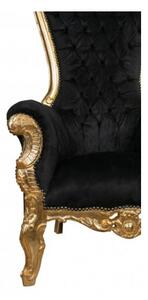 Poltrona a trono stile francese Luigi XVI in legno massello di faggio
