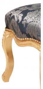 Panchetto poggiapiedi stile francese Luigi XVI in legno massello di faggio L42XPR42XH42 cm