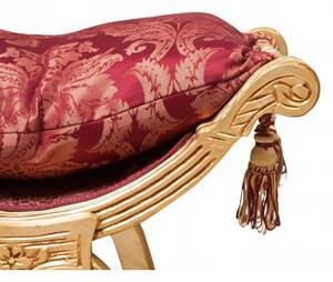 Panchetta stile francese Luigi XVI in legno massello di faggio